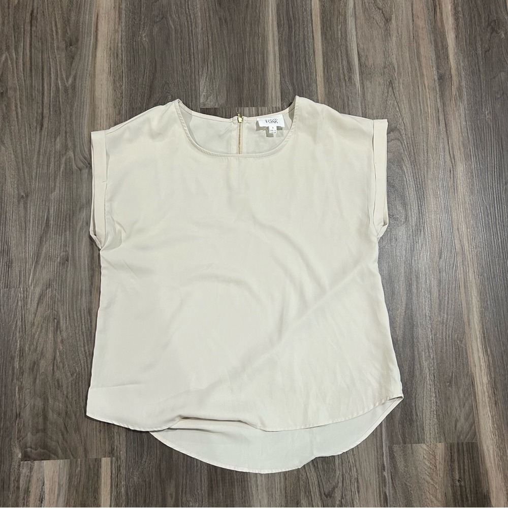 Tan short sleeve business casual top